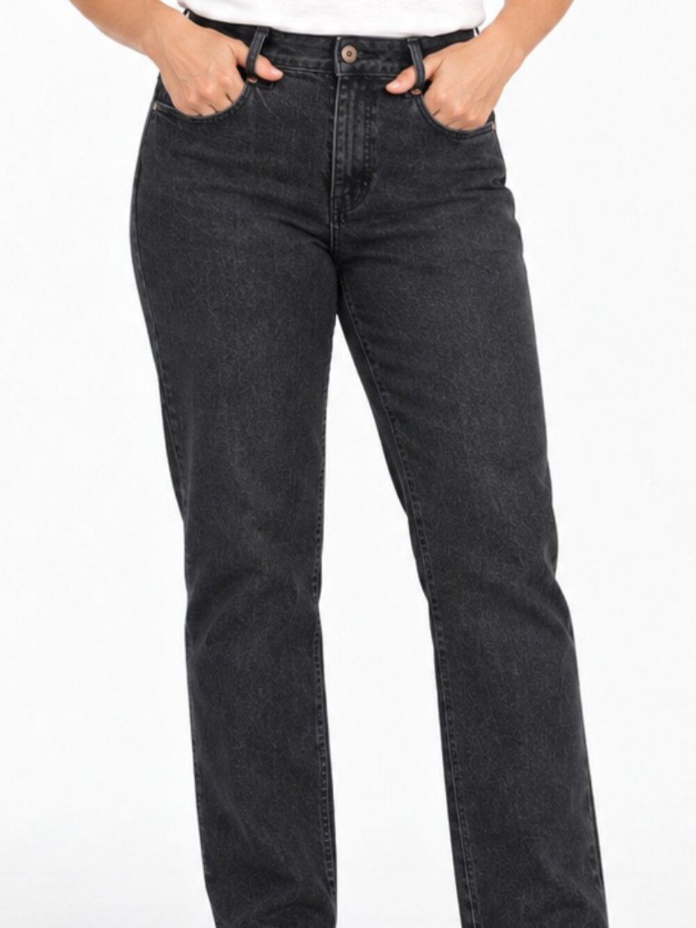 Charter Club Curvy Slim Black Jeans 14s short